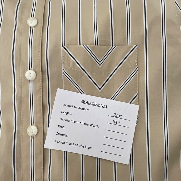 RAG & BONE Maxine Cropped Shirt Top Khaki Multi Stripe Buttondown X-Small - Picture 14 of 14